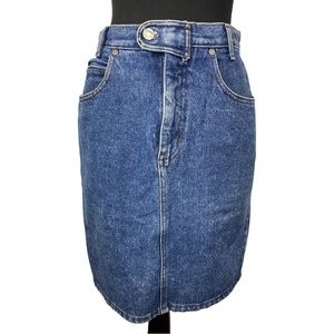 Vintage CALVIN by Calvin Klein ☆ 90's High Waisted Denim Jean Skirt